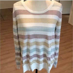 GAP• XL• GLAM & SHIMMER STRIPED SWEATER